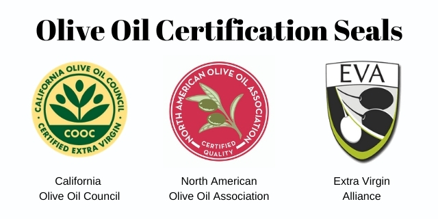 Sceaux de certification de l'huile d'olive (COOC, NAOOA, EVA)