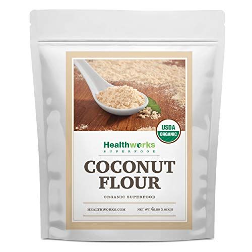 Healthworks Coconut Flour Unrefined Raw Organic (64 Ounces / 4 Pounds) | Certifierad ekologisk | Keto, Vegan & Non- GMO | Proteinbaserad Whole Foods | Pannkakor, våfflor, bröd & andra bakverk